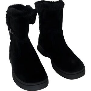 Easy Spirit Graye Shearling Faux Suede Ankle Boots Black Women's US 9.5M